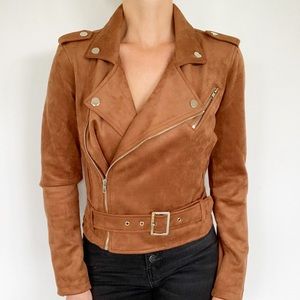 26 international sunset lane brown suede jacket size small